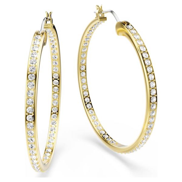 Sommerset hoop earrings White, Gold-tone plated - Image 4