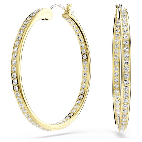 Sommerset hoop earrings White, Gold-tone plated - Image 6