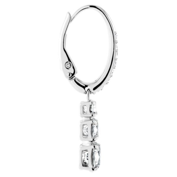 Stilla Attract hoop earrings Round cut, White, Rhodium plated - Image 5