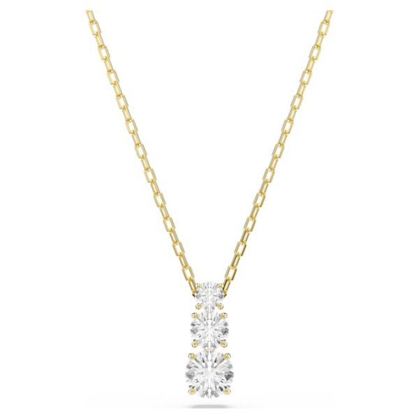 Stilla Attract pendant Round cut, White, Gold-tone plated - Image 2