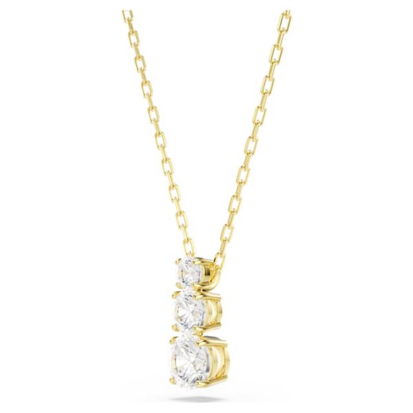 Stilla Attract pendant Round cut, White, Gold-tone plated - Image 4
