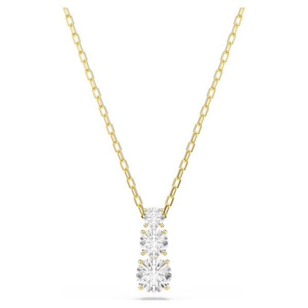 Stilla Attract pendant Round cut, White, Gold-tone plated - Image 7