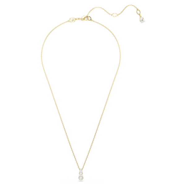 Stilla Attract pendant Round cut, White, Gold-tone plated - Image 3