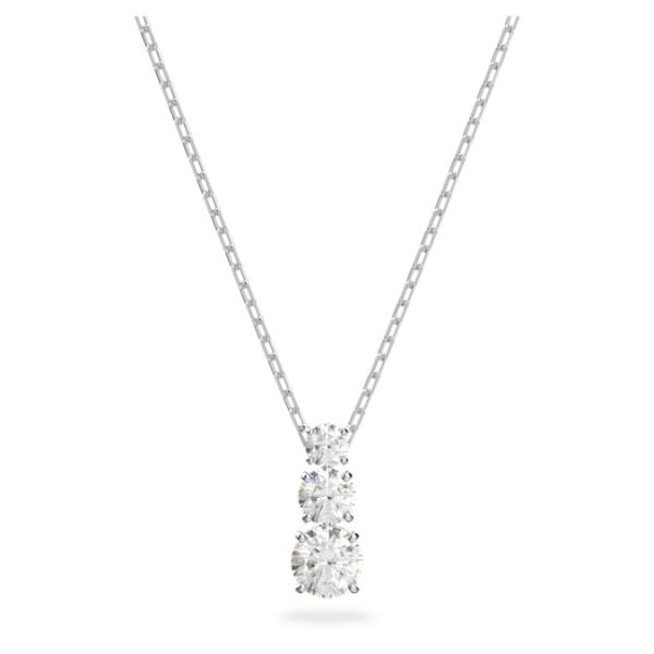 Stilla Attract pendant Round cut, White, Rhodium plated - Image 2
