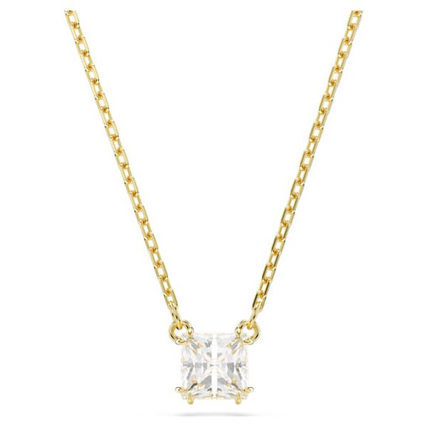 Stilla Attract pendant Square cut, White, Gold-tone plated - Image 2