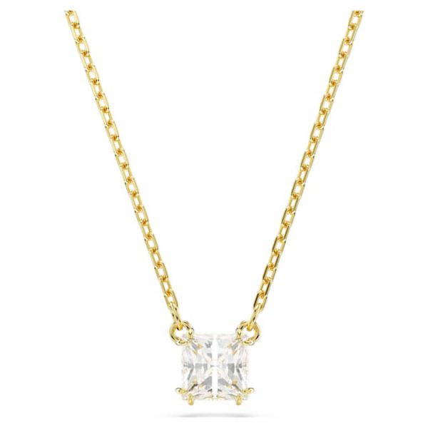 Stilla Attract pendant Square cut, White, Gold-tone plated - Image 6