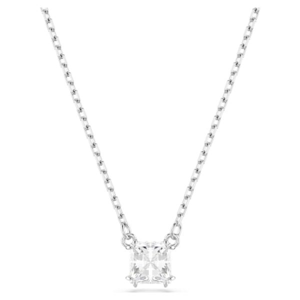 Stilla Attract pendant Square cut, White, Rhodium plated - Image 2