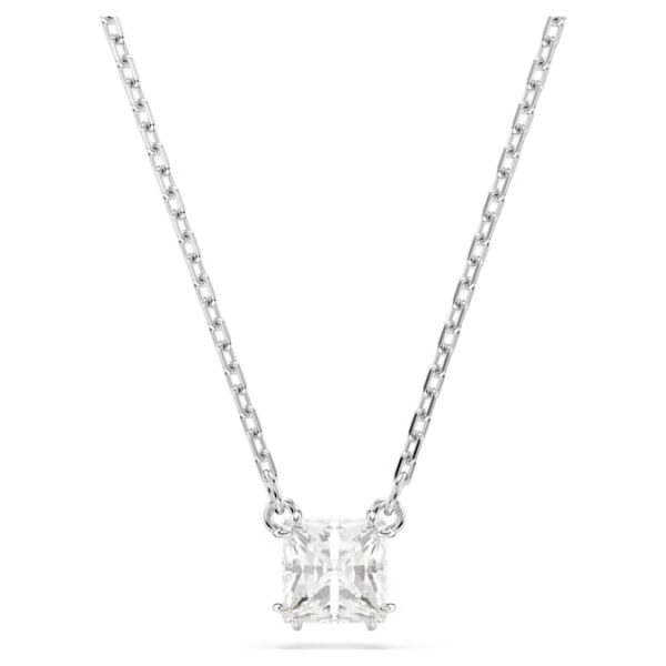 Stilla Attract pendant Square cut, White, Rhodium plated - Image 6