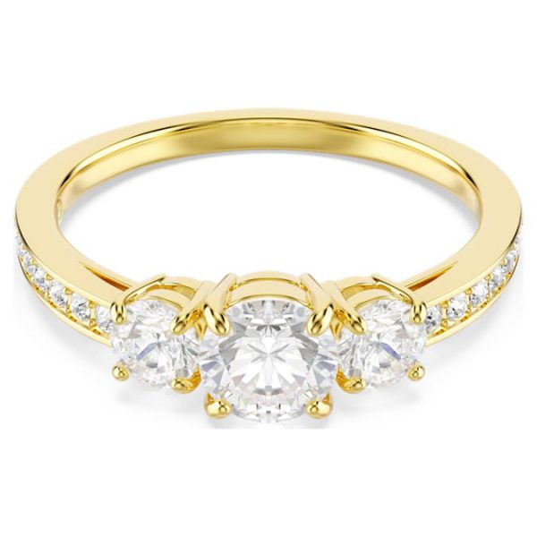 Stilla Attract ring Round cut, White, Gold-tone plated - Image 2