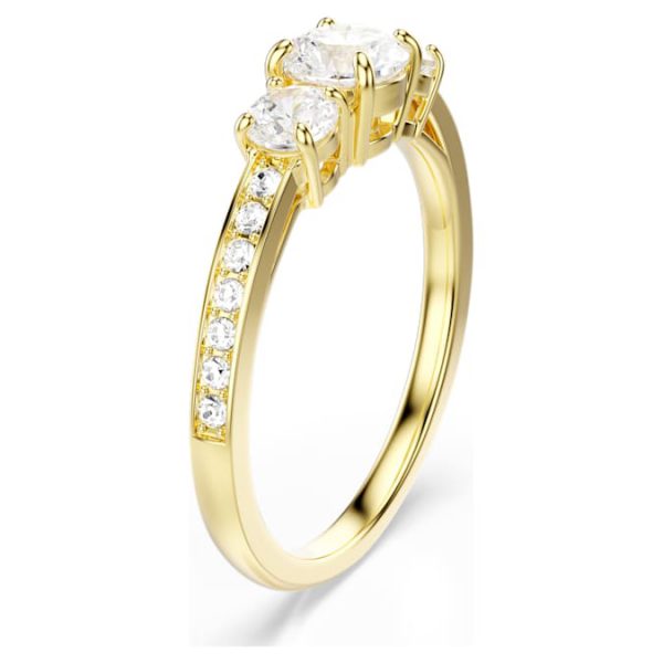 Stilla Attract ring Round cut, White, Gold-tone plated - Image 3