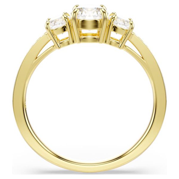 Stilla Attract ring Round cut, White, Gold-tone plated - Image 4