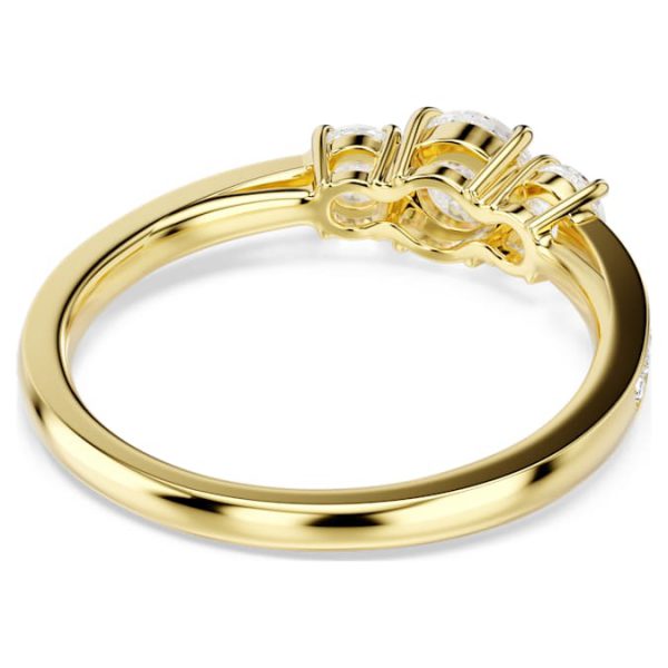 Stilla Attract ring Round cut, White, Gold-tone plated - Image 5