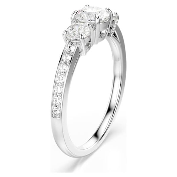 Stilla Attract ring Round cut, White, Silver-tone finish - Image 2
