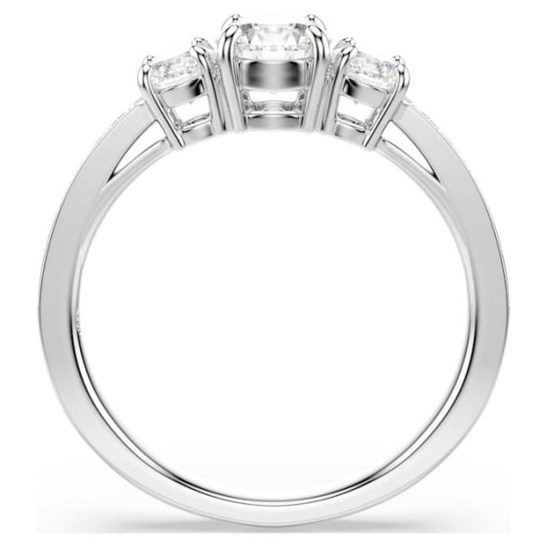 Stilla Attract ring Round cut, White, Silver-tone finish - Image 3