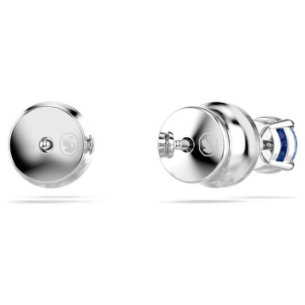 Stilla Attract stud earrings Round cut, Blue, Rhodium plated - Image 5