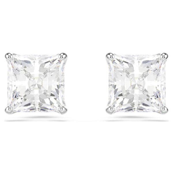 Stilla Attract stud earrings Square cut, White, Rhodium plated - Image 2