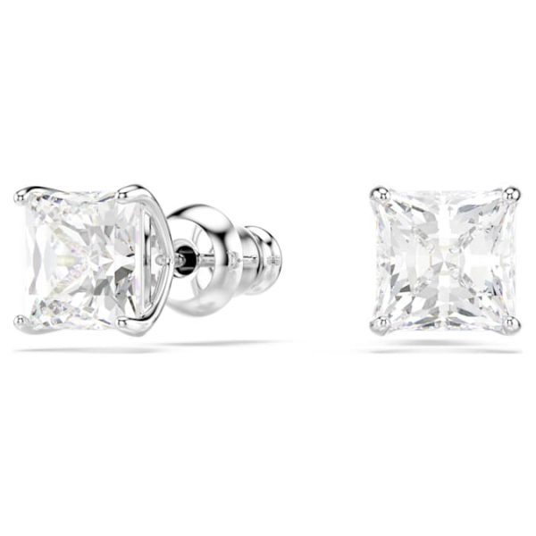 Stilla Attract stud earrings Square cut, White, Rhodium plated - Image 8