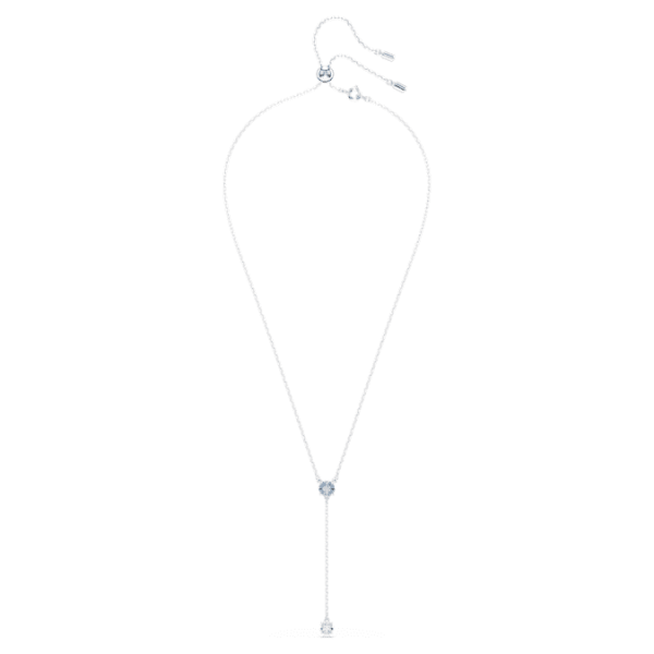 Stilla Attract Y necklace Round cut, Blue, Rhodium plated - Image 3