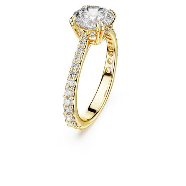 Stilla cocktail ring Round cut, Pavé, White, Gold-tone plated - Image 3