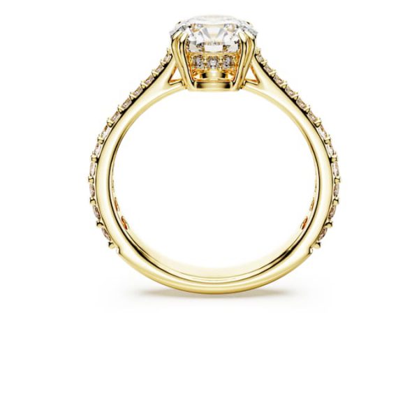 Stilla cocktail ring Round cut, Pavé, White, Gold-tone plated - Image 4