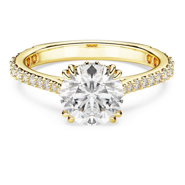Stilla cocktail ring Round cut, Pavé, White, Gold-tone plated - Image 2