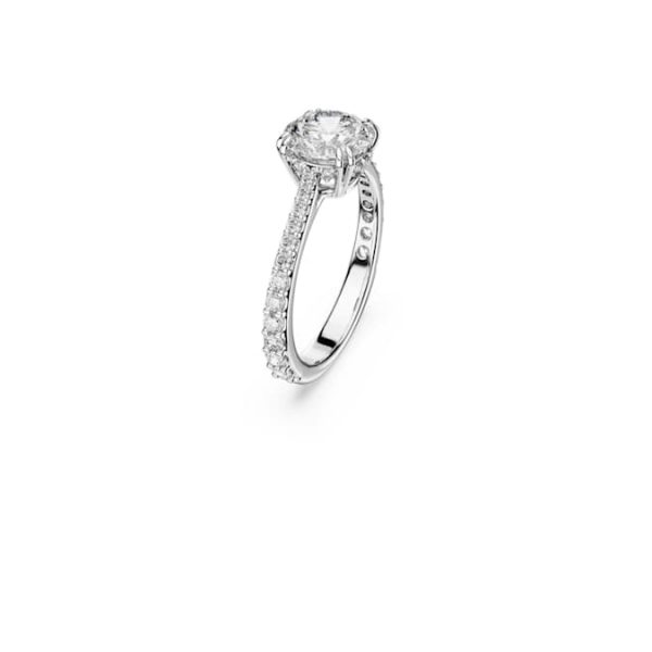 Stilla cocktail ring Round cut, Pavé, White, Rhodium plated - Image 3