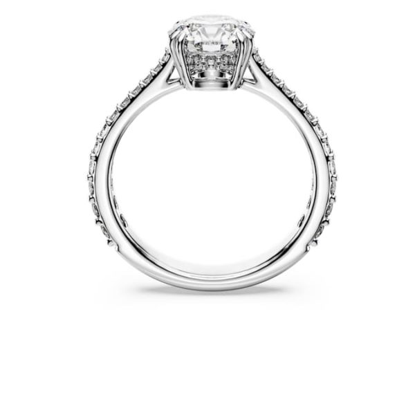 Stilla cocktail ring Round cut, Pavé, White, Rhodium plated - Image 4