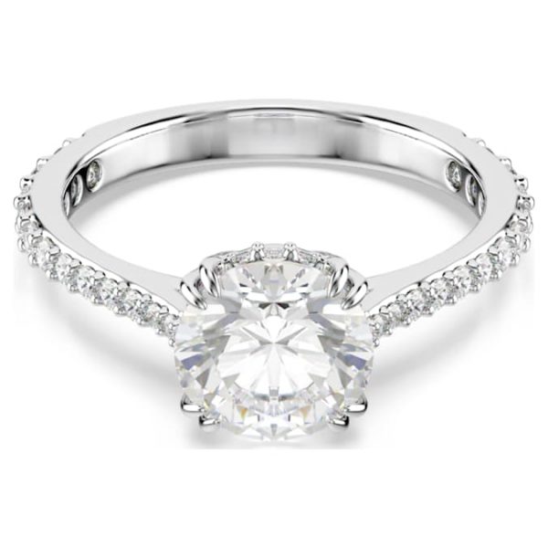 Stilla cocktail ring Round cut, Pavé, White, Rhodium plated - Image 7