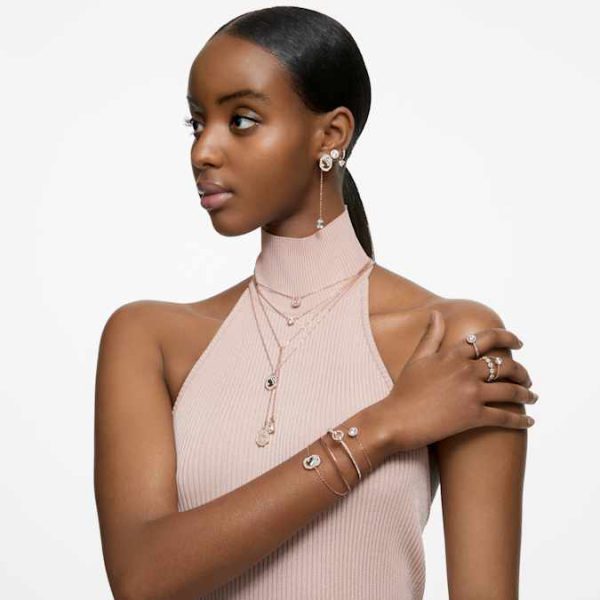 Stilla cocktail ring Round cut, Pavé, White, Rose gold-tone plated - Image 6
