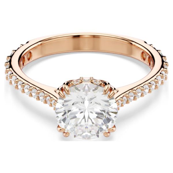 Stilla cocktail ring Round cut, Pavé, White, Rose gold-tone plated - Image 7