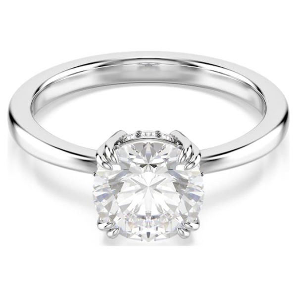 Stilla cocktail ring Round cut, White, Rhodium plated - Image 2