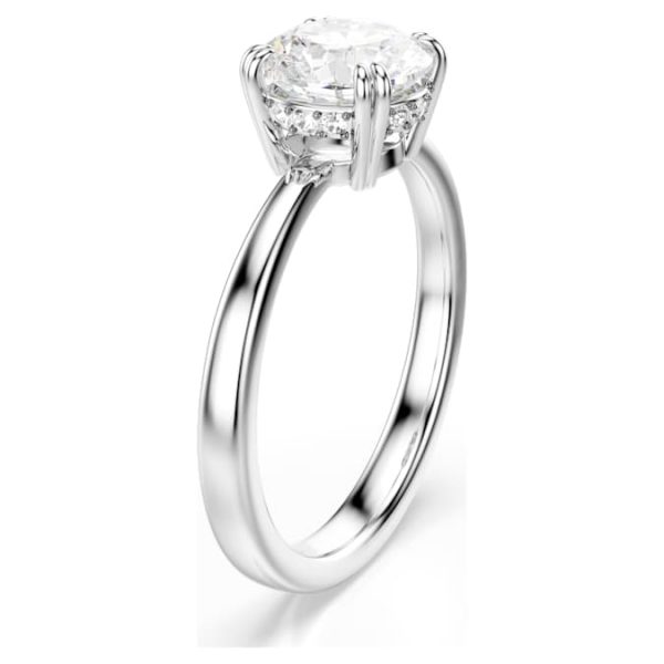 Stilla cocktail ring Round cut, White, Rhodium plated - Image 3