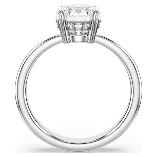 Stilla cocktail ring Round cut, White, Rhodium plated - Image 4