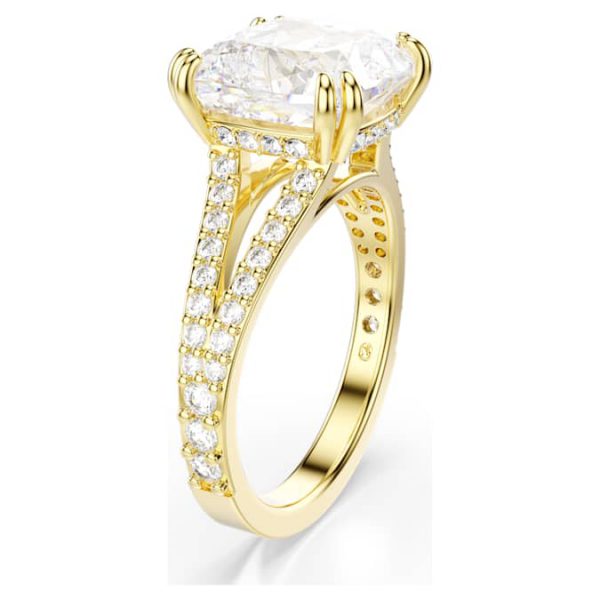 Stilla cocktail ring Square cut, Pavé, White, Gold-tone plated - Image 3