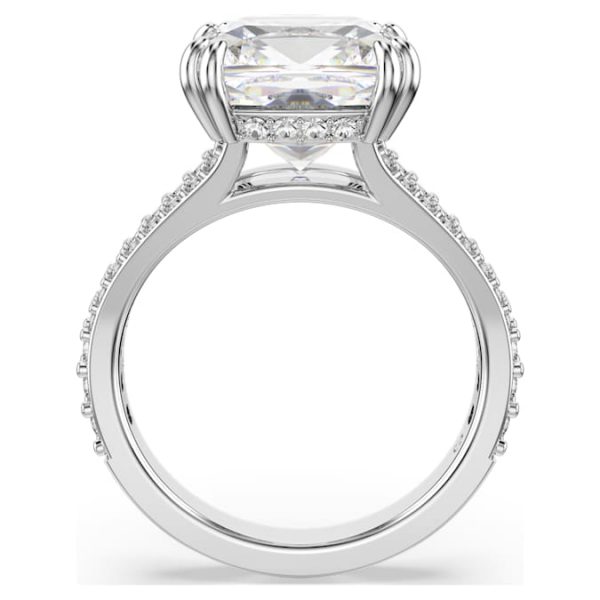 Stilla cocktail ring Square cut, Pavé, White, Rhodium plated - Image 5