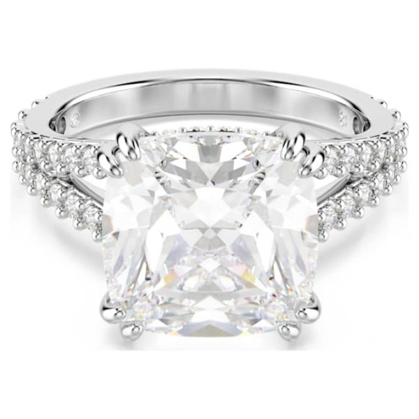 Stilla cocktail ring Square cut, Pavé, White, Rhodium plated - Image 7