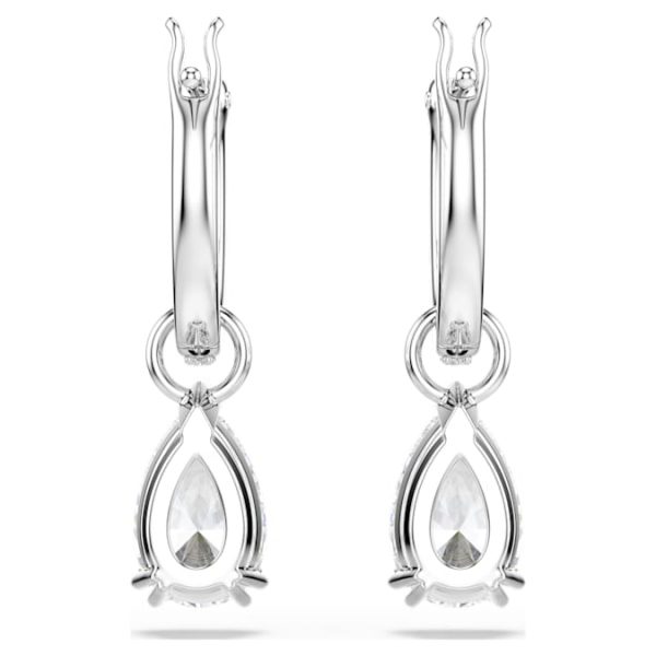 Stilla drop earrings Pear cut, Round cut, White, Rhodium plated - Image 5