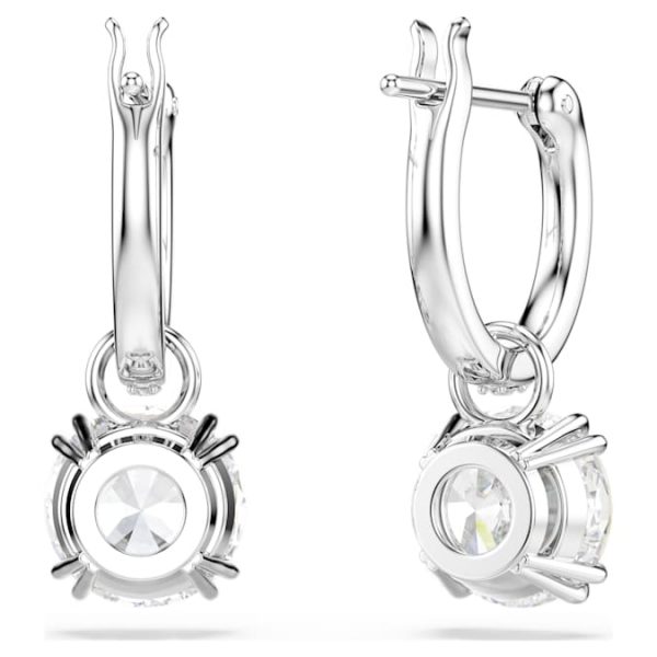 Stilla drop earrings Round cut, White, Rhodium plated - Image 5