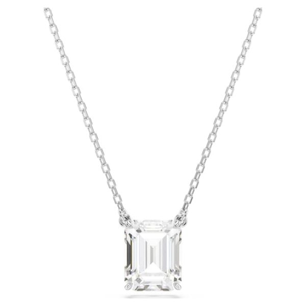 Stilla pendant Octagon cut, White, Rhodium plated - Image 2