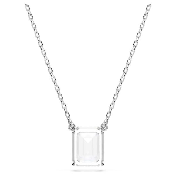 Stilla pendant Octagon cut, White, Rhodium plated - Image 5