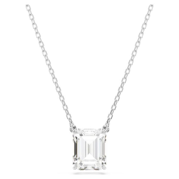 Stilla pendant Octagon cut, White, Rhodium plated - Image 6