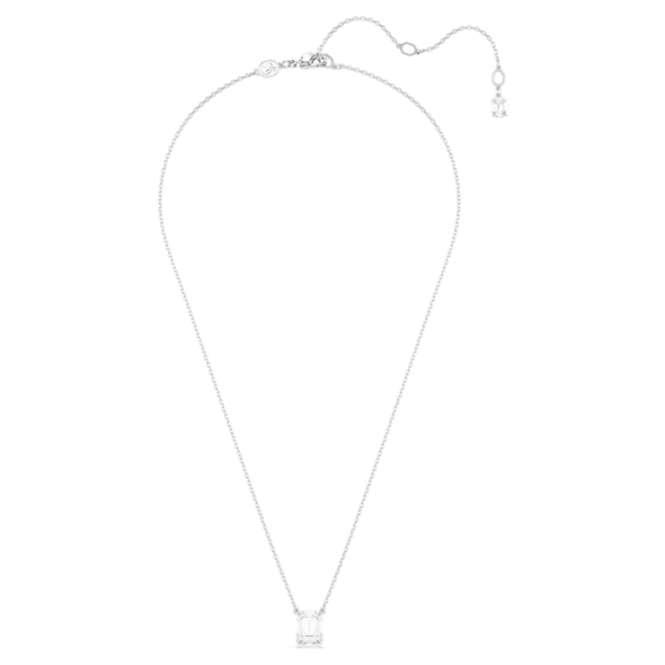 Stilla pendant Octagon cut, White, Rhodium plated - Image 3