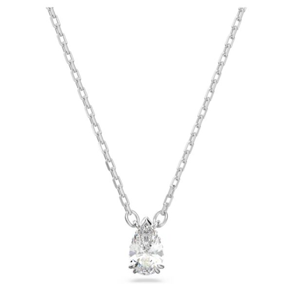 Stilla pendant Pear cut, White, Rhodium plated - Image 2