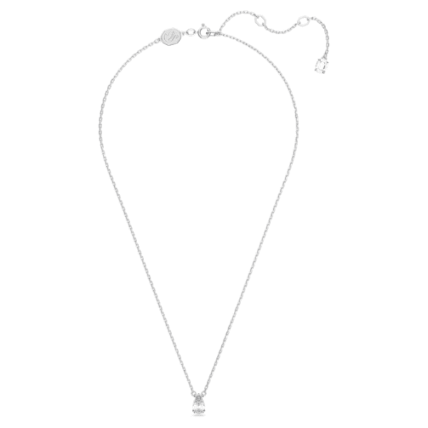 Stilla pendant Pear cut, White, Rhodium plated - Image 3