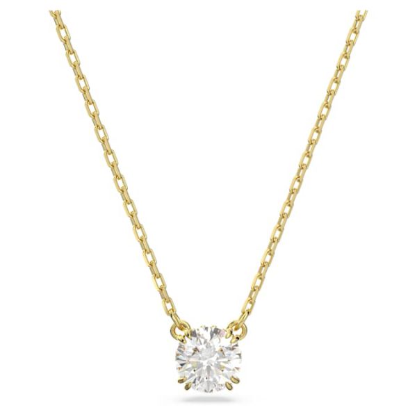 Stilla pendant Round cut, White, Gold-tone plated - Image 2