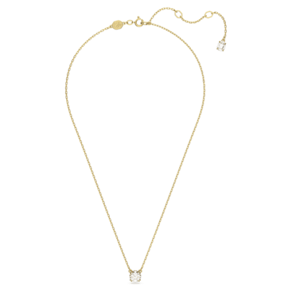 Stilla pendant Round cut, White, Gold-tone plated - Image 3