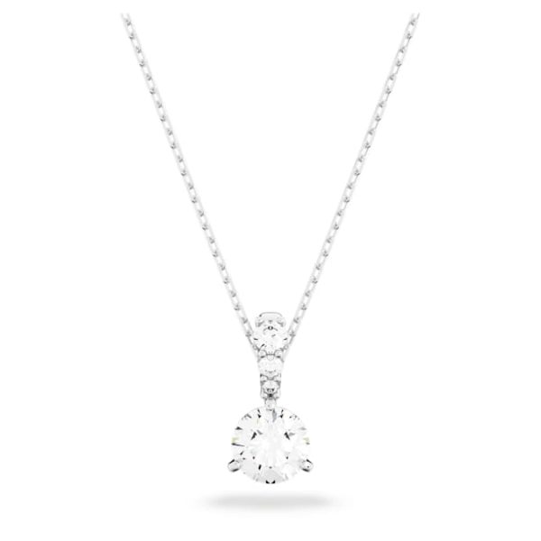 Stilla pendant Round cut, White, Rhodium plated - Image 2
