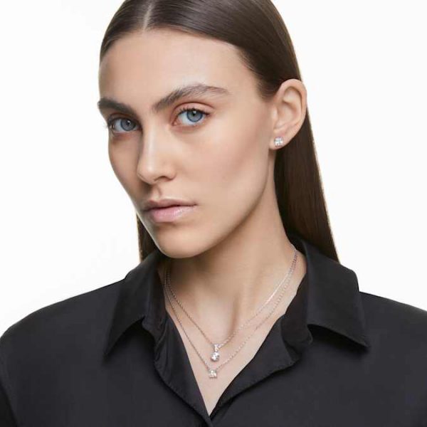 Stilla pendant Round cut, White, Rhodium plated - Image 5