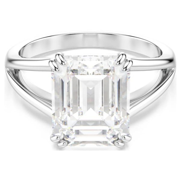 Stilla ring Octagon cut, White, Silver-tone finish - Image 2