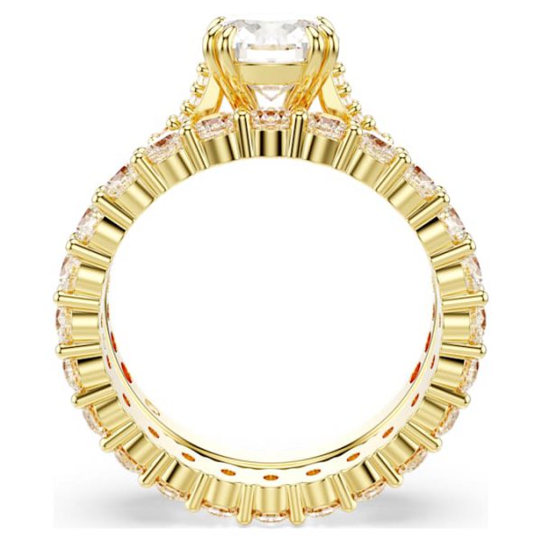 Stilla ring Set (2), Round cut, White, Gold-tone plated - Image 5